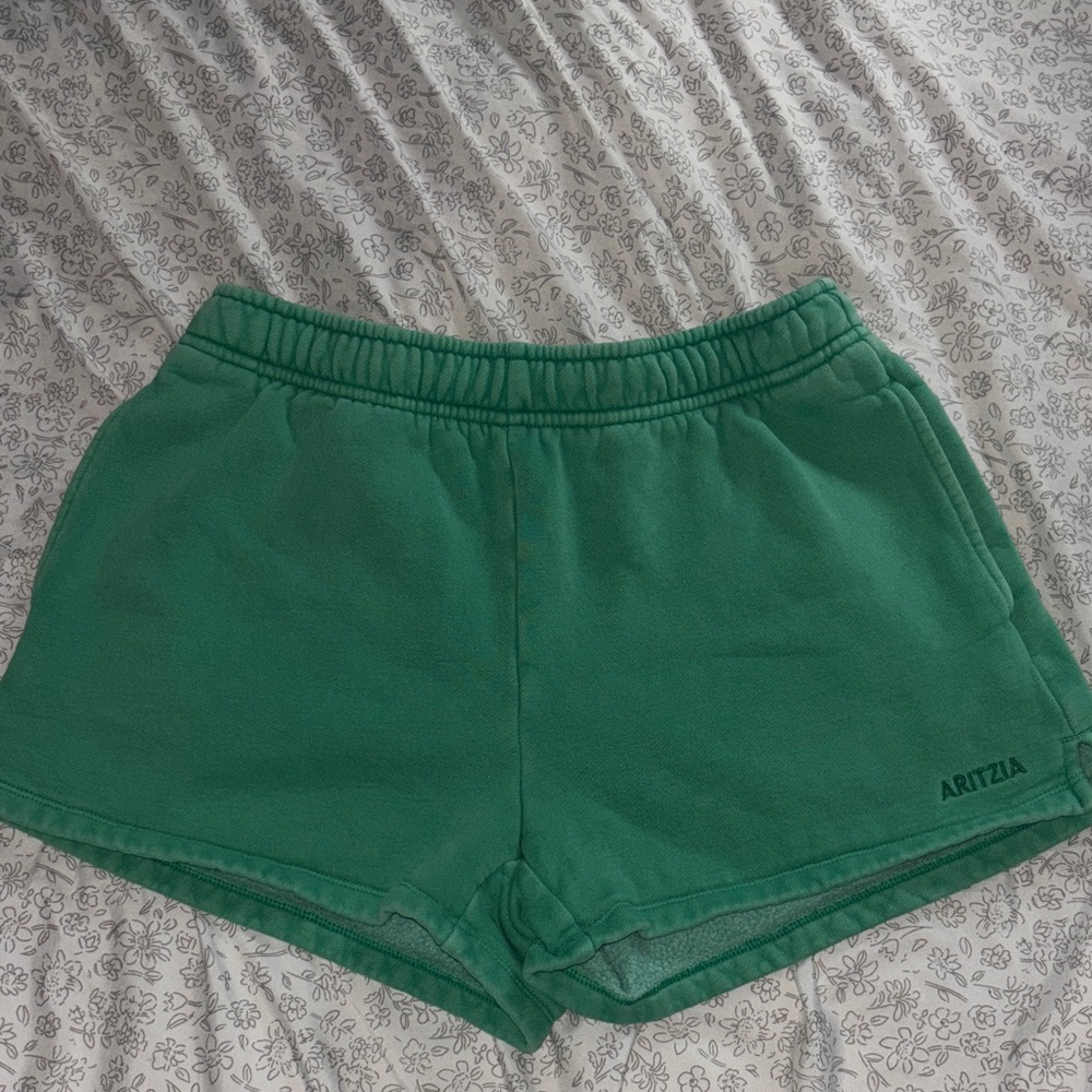 Aritzia Emerald Green Fleece Lounge Shorts